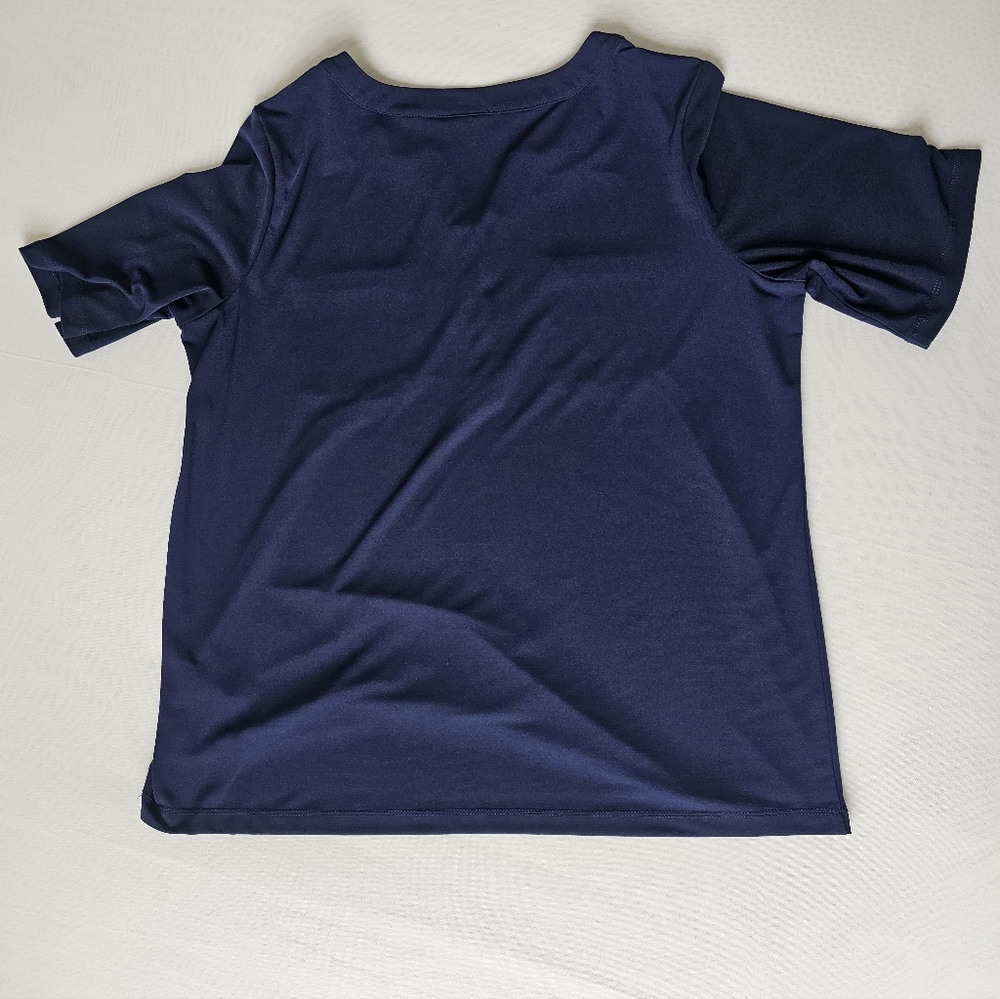 Susan Wraver Navy Short Sleeve Henley Top - Picture 12 of 16